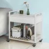 Bester Verkauf 😀 SoBuy FKW50-W Beistellwagen Rollwagen Mit 2 Ablagen Und 1 Schublade, Küchenwagen In Weiß, BHT Ca: 60x64x33cm 💯 -SOBUY SHOP 6920200 1
