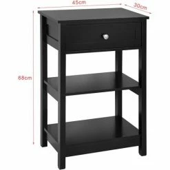 Budget ⭐ SoBuy FBT46-SCH Beistelltisch Nachttisch Couchtisch In Schwarz Mit Einer Schublade Und 2 Ablagen BHT Ca: 45x68x30cm 😉 6 Budget ⭐ SoBuy FBT46-SCH Beistelltisch Nachttisch Couchtisch In Schwarz Mit Einer Schublade Und 2 Ablagen BHT Ca: 45x68x30cm 😉 -SOBUY SHOP 6920220 5