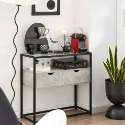 Top 10 🥰 SoBuy FSB54-HG Konsolentisch Schmal Flurtisch Sideboard Beistelltisch Sofatisch Dekotisch Hellgrau BHT Ca: 81x78x35cm ⭐ -SOBUY SHOP 71477587 3