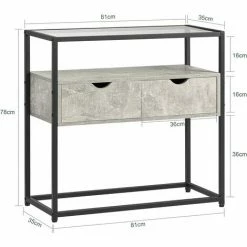Top 10 🥰 SoBuy FSB54-HG Konsolentisch Schmal Flurtisch Sideboard Beistelltisch Sofatisch Dekotisch Hellgrau BHT Ca: 81x78x35cm ⭐ -SOBUY SHOP 71477587 5