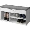 Angebote 😀 SoBuy FSR45-HG Schuhbank Mit Sitzkissen Sitzbank Garderobenbank Schuhschrank Schuhregal 3 Fächer Weiß BHT Ca: 80x46x30cm ⌛ -SOBUY SHOP 7971273 1