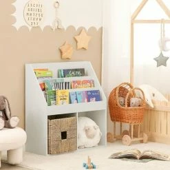 Budget 🌟 SoBuy KMB01-W Kinderregal Mit 3 Ablagefächern Und 2 Offenen Fächern Zeitungsständer Aufbewahrungsregal Bücherregal Für Kinder Weiß BHT Ca.: 73x80x30cm ❤️ 4 Budget 🌟 SoBuy KMB01-W Kinderregal Mit 3 Ablagefächern Und 2 Offenen Fächern Zeitungsständer Aufbewahrungsregal Bücherregal Für Kinder Weiß BHT Ca.: 73x80x30cm ❤️ -SOBUY SHOP 7971282 3