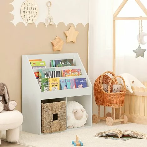 SoBuy KMB01-W Kinderregal mit 3 Ablagefächern und 2 offenen Fächern Zeitungsständer Aufbewahrungsregal Bücherregal für Kinder weiß BHT ca.: 73x80x30cm Budget 🌟 SoBuy KMB01-W Kinderregal Mit 3 Ablagefächern Und 2 Offenen Fächern Zeitungsständer Aufbewahrungsregal Bücherregal Für Kinder Weiß BHT Ca.: 73x80x30cm ❤️ -SOBUY SHOP 7971282 3
