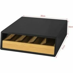 Angebote 🔔 SoBuy FRG280-SCH Design Kaffeekapsel Box Kapselspender Schubladenbox Zur Aufbewahrung Von Kaffeekapseln, Teebeuteln Kapselständer, Bambus Mit Schwarz BHT Ca.: 30x10x31cm ✔️ -SOBUY SHOP 8316694 5