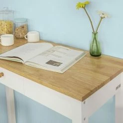 Budget ⌛ SoBuy FWT50-WN Bartisch Set 3-teilig Stehtisch Mit 3 Haken Und Einer Schublade Bistrotisch Küchenbartisch Mit 2 Hockern Weiß-Natur 😉 -SOBUY SHOP 8489317 4