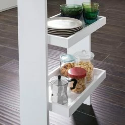 Bestes Angebot 🔔 SoBuy FWT55-W Design Bartisch Stehtisch Bartresen Bistrotisch Esstisch Küchentisch Mit 2 Regalfächern Weiß BHT Ca.: 120x106x45cm 💯 -SOBUY SHOP 9490689 4